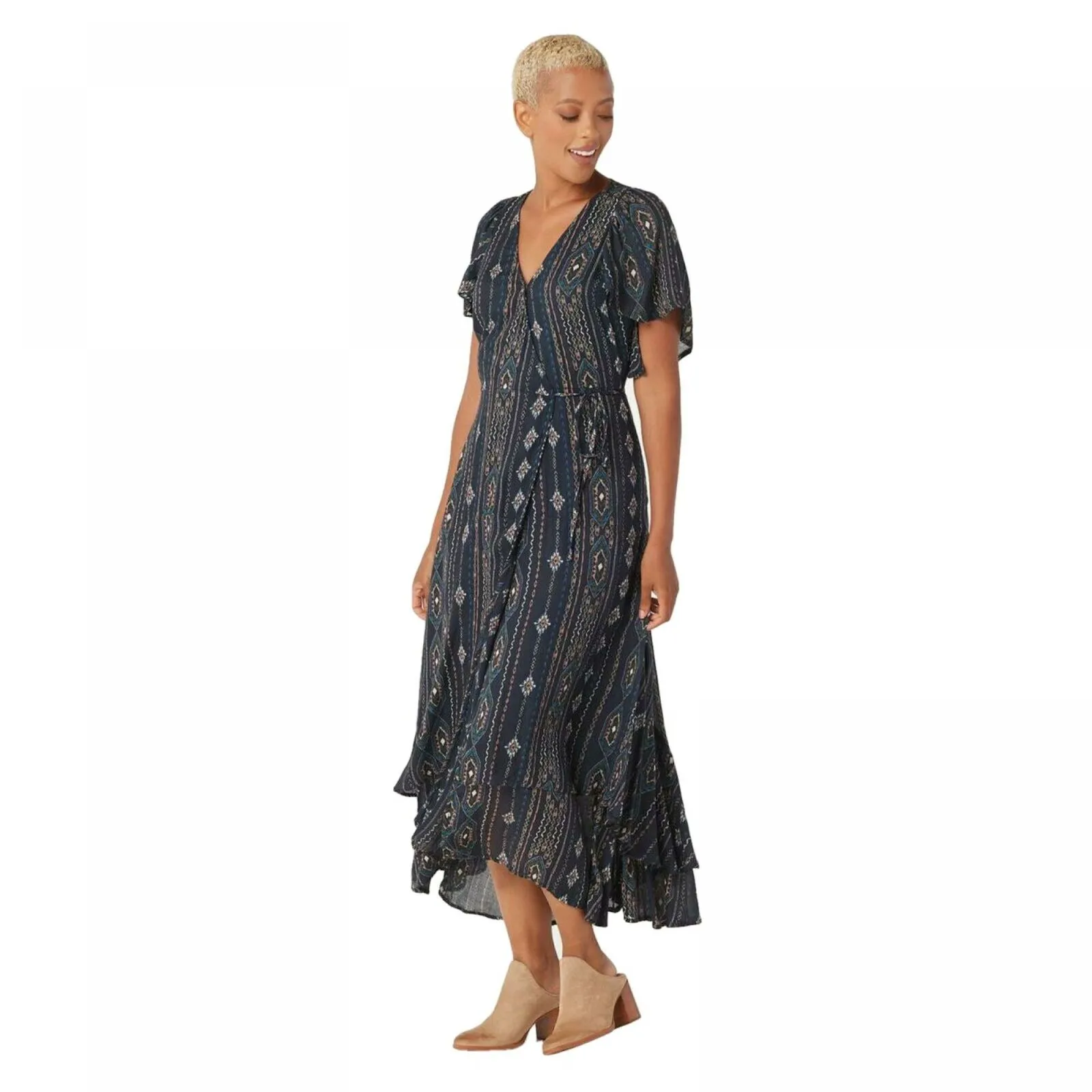 Haute Hippie Tribe Plus Size Luna Wrap Maxi Dress