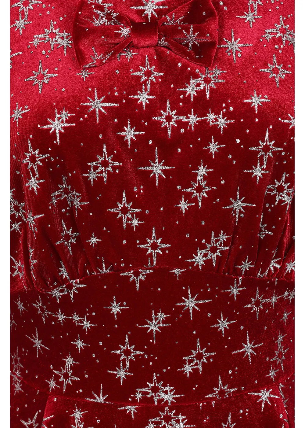 Hearts & Roses Paris Sparkle Velvet 50's Swing Dress Red