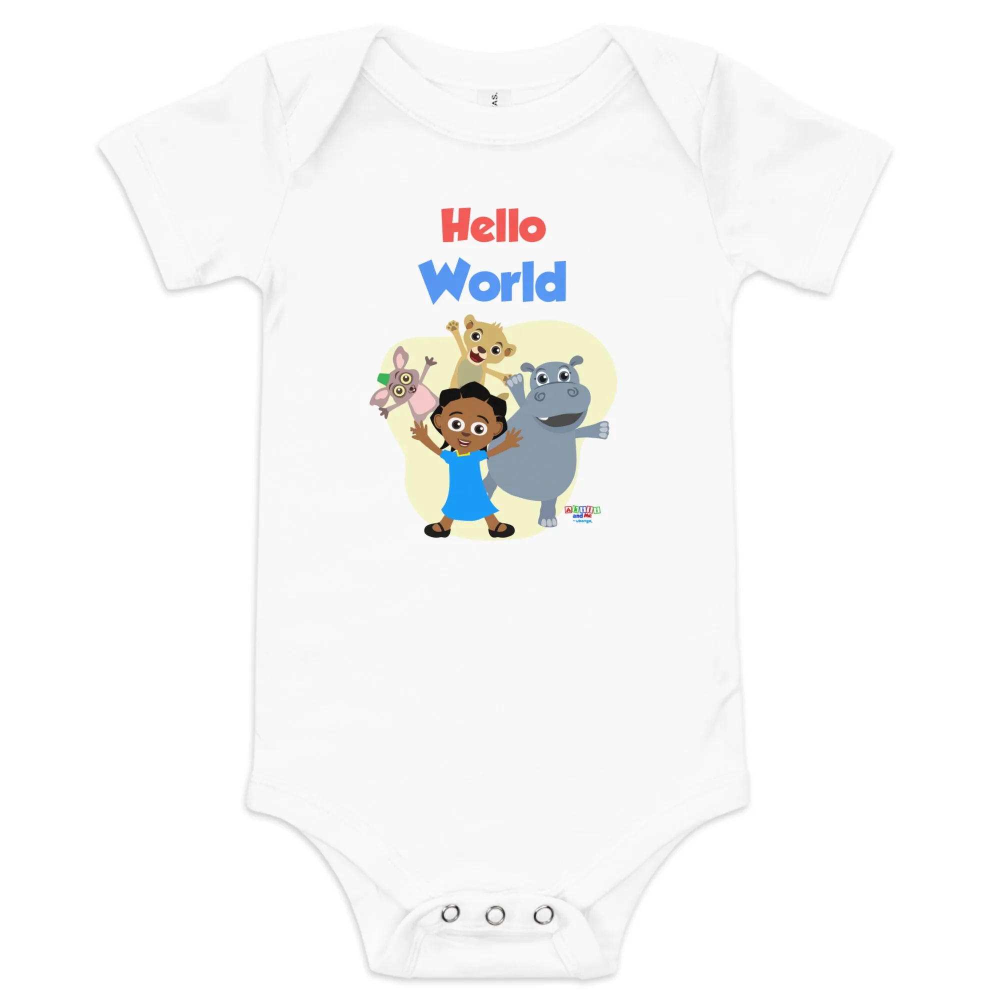 'Hello World' Baby short sleeve one piece