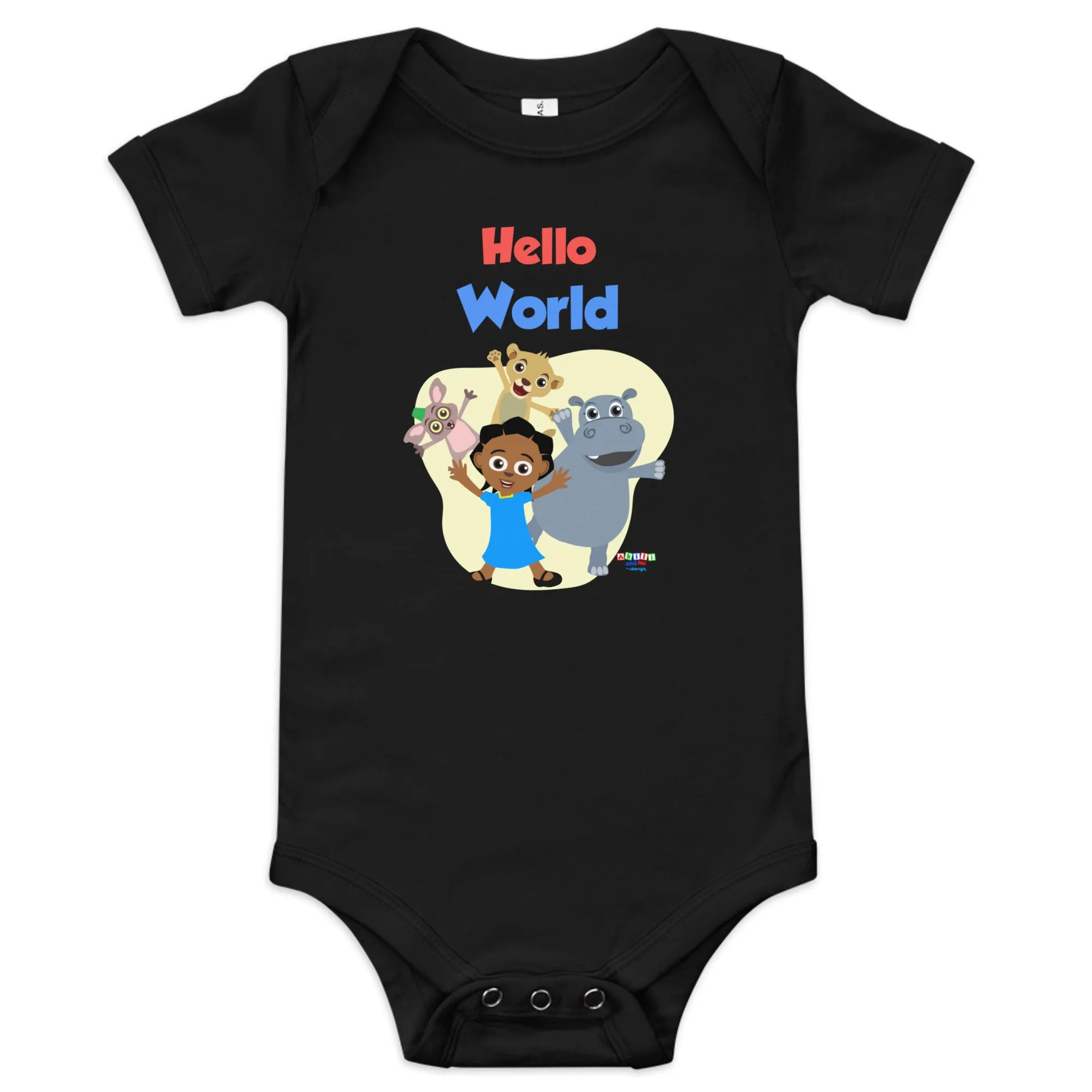 'Hello World' Baby short sleeve one piece