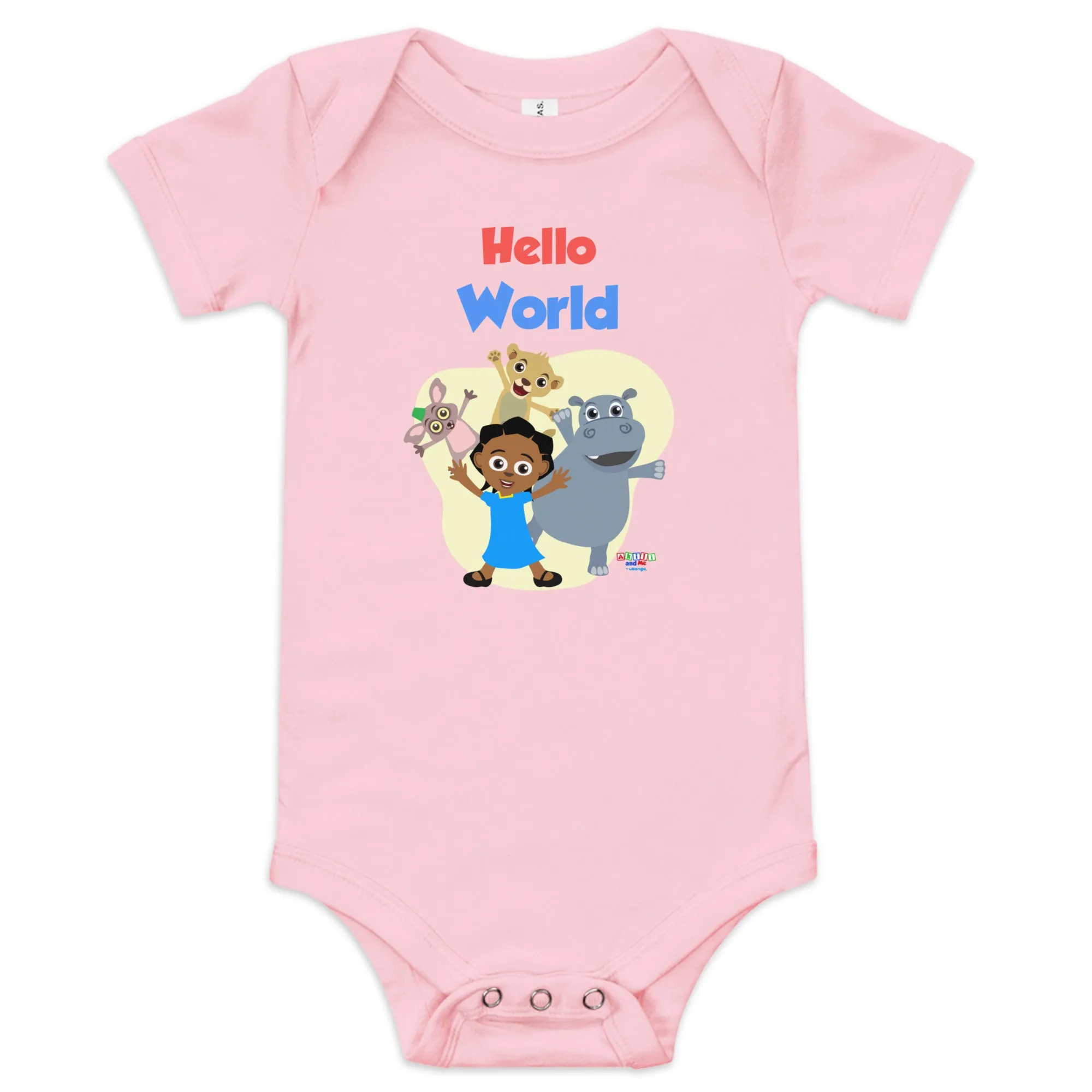 'Hello World' Baby short sleeve one piece