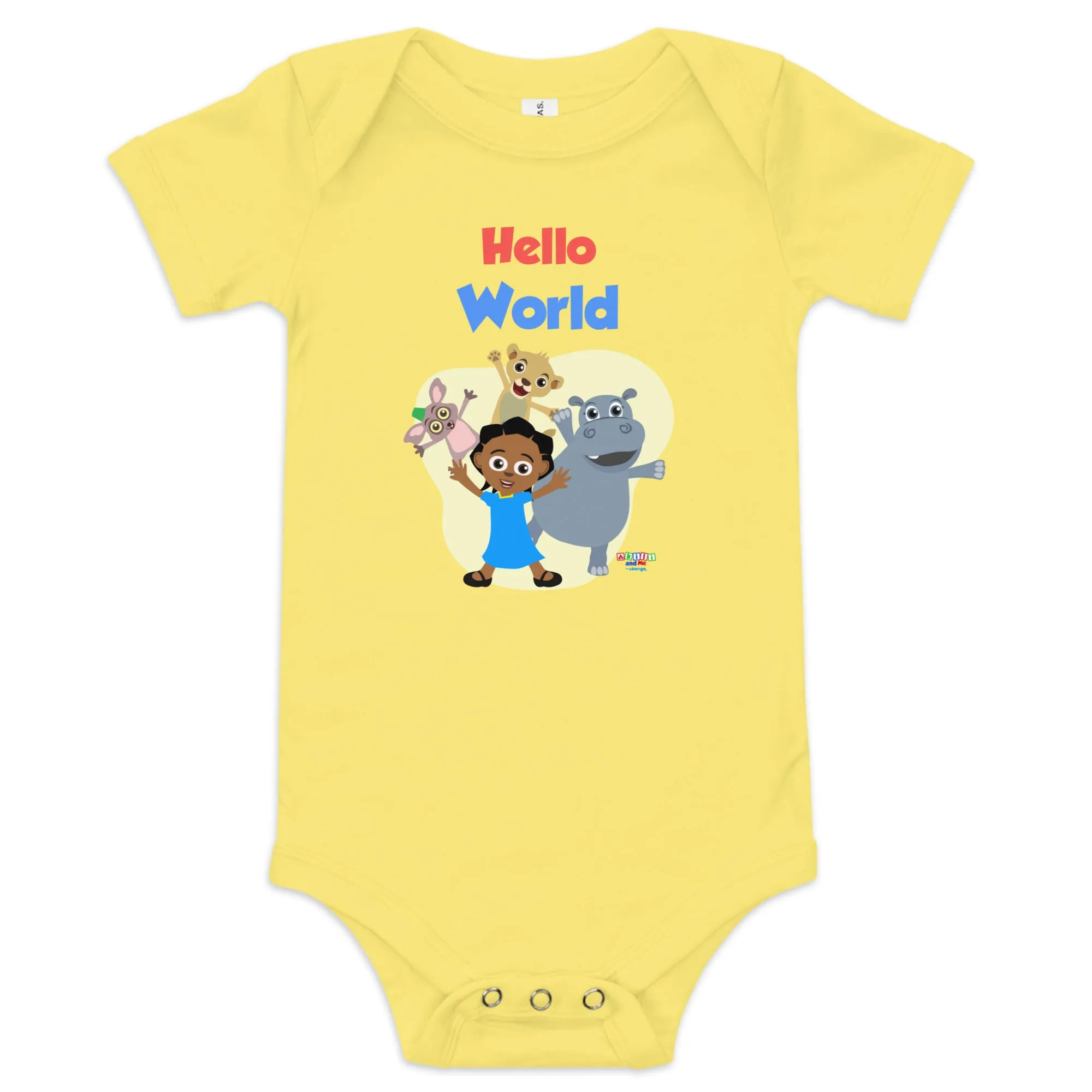 'Hello World' Baby short sleeve one piece