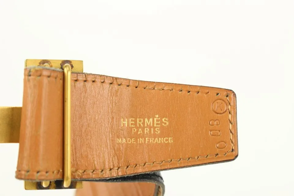 Hermès Black x Brown x Gold 32mm Reversible H Logo Belt Kit 823her19