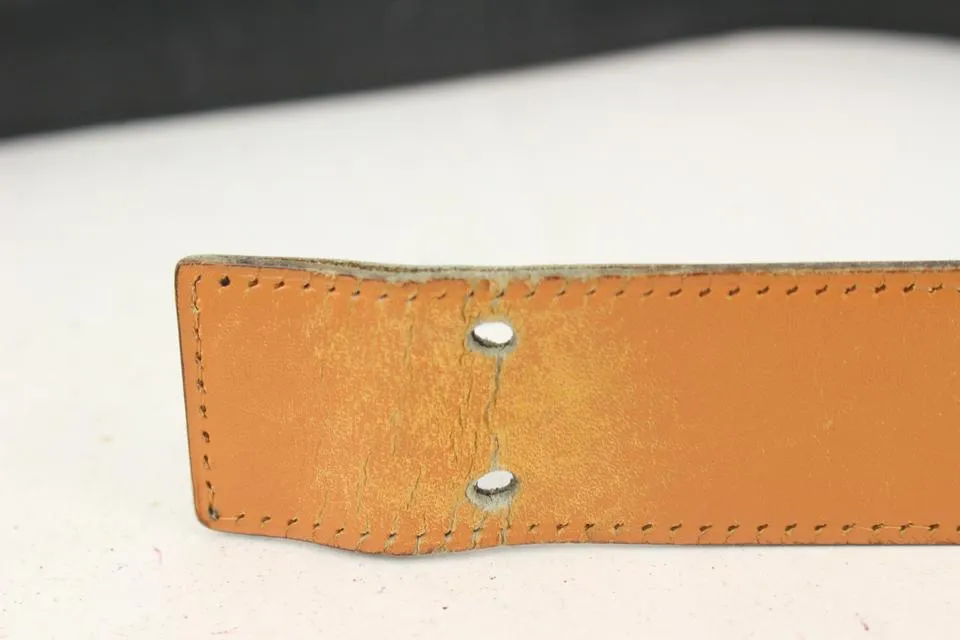 Hermès Black x Brown x Gold 32mm Reversible H Logo Belt Kit 823her19