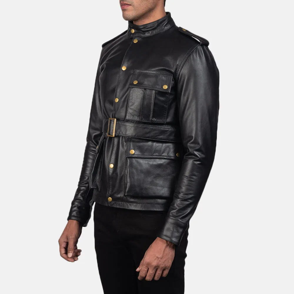 Hero's Black Leather Jacket