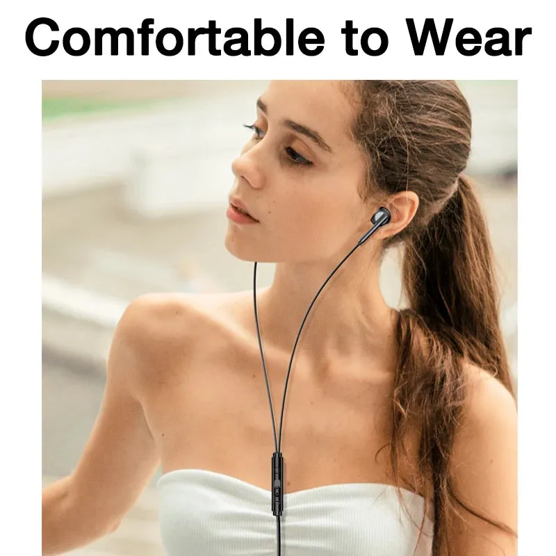 HiFi Wired Headphones with Microphone - Sport In-Ear Earbuds Headset with Cable Wire for Phone