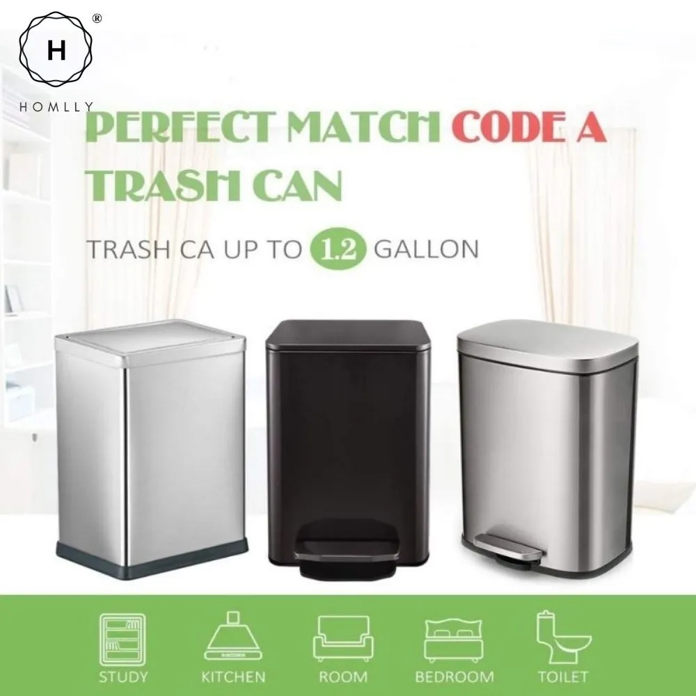 Homlly Drawstring Trash Rubbish Bag for Home kitchen Office (75bags)