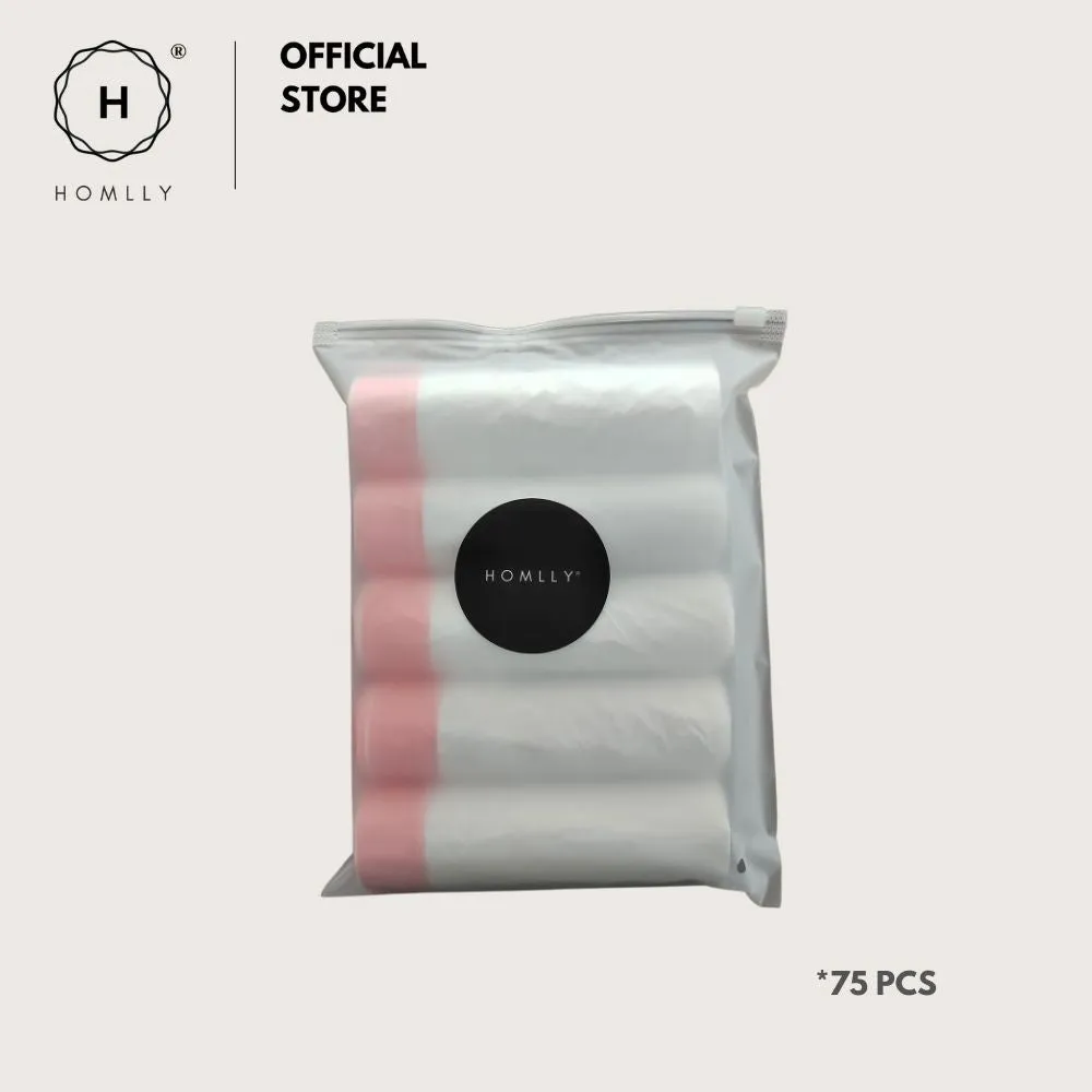 Homlly Drawstring Trash Rubbish Bag for Home kitchen Office (75bags)