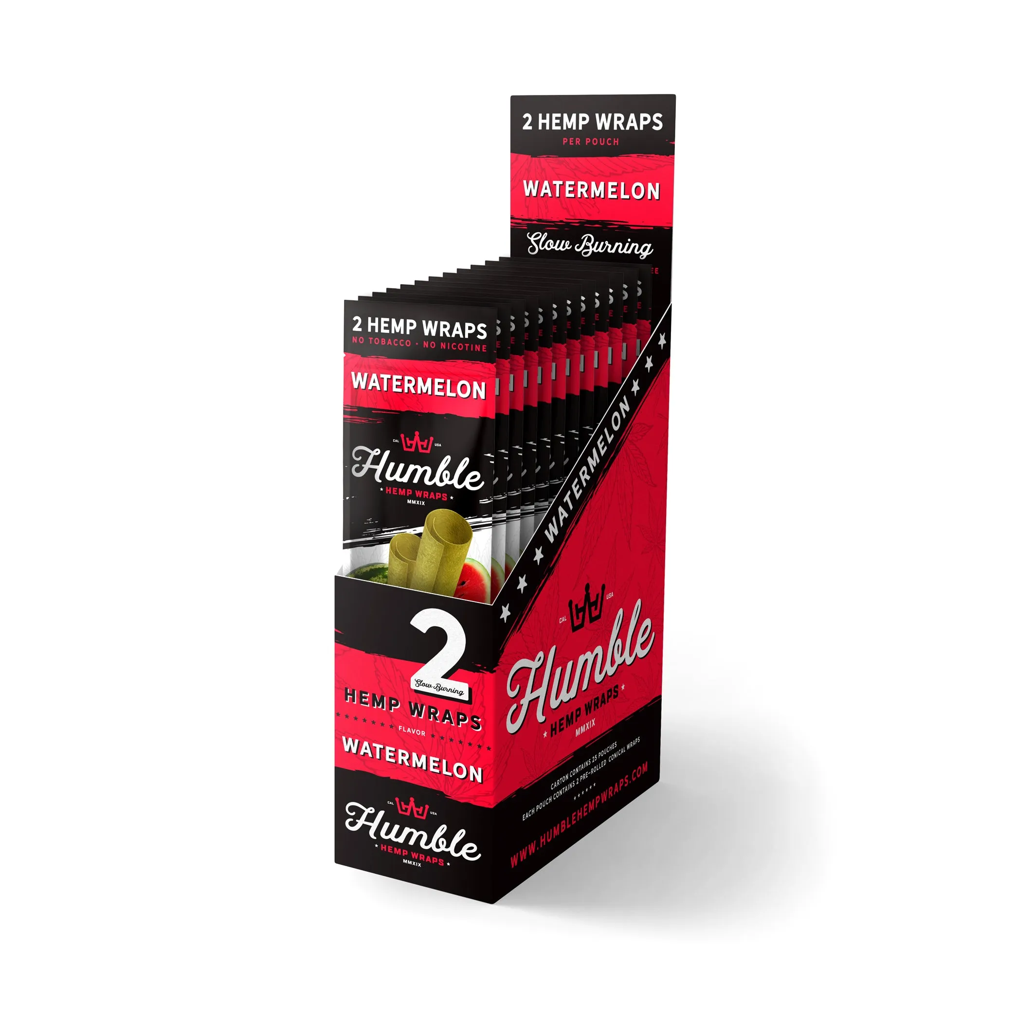 Humble Hemp Wraps - Watermelon Flavor - 25 Pack