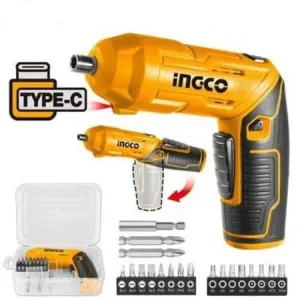 Ingco 4V Lithium-Ion Cordless Screwdriver with Adjustable Handle & Work Light – CSDLI0442