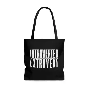 Introverted Extrovert Black Tote Bag