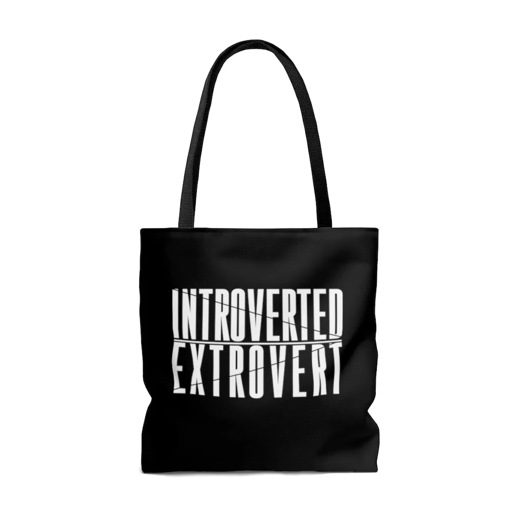 Introverted Extrovert Black Tote Bag
