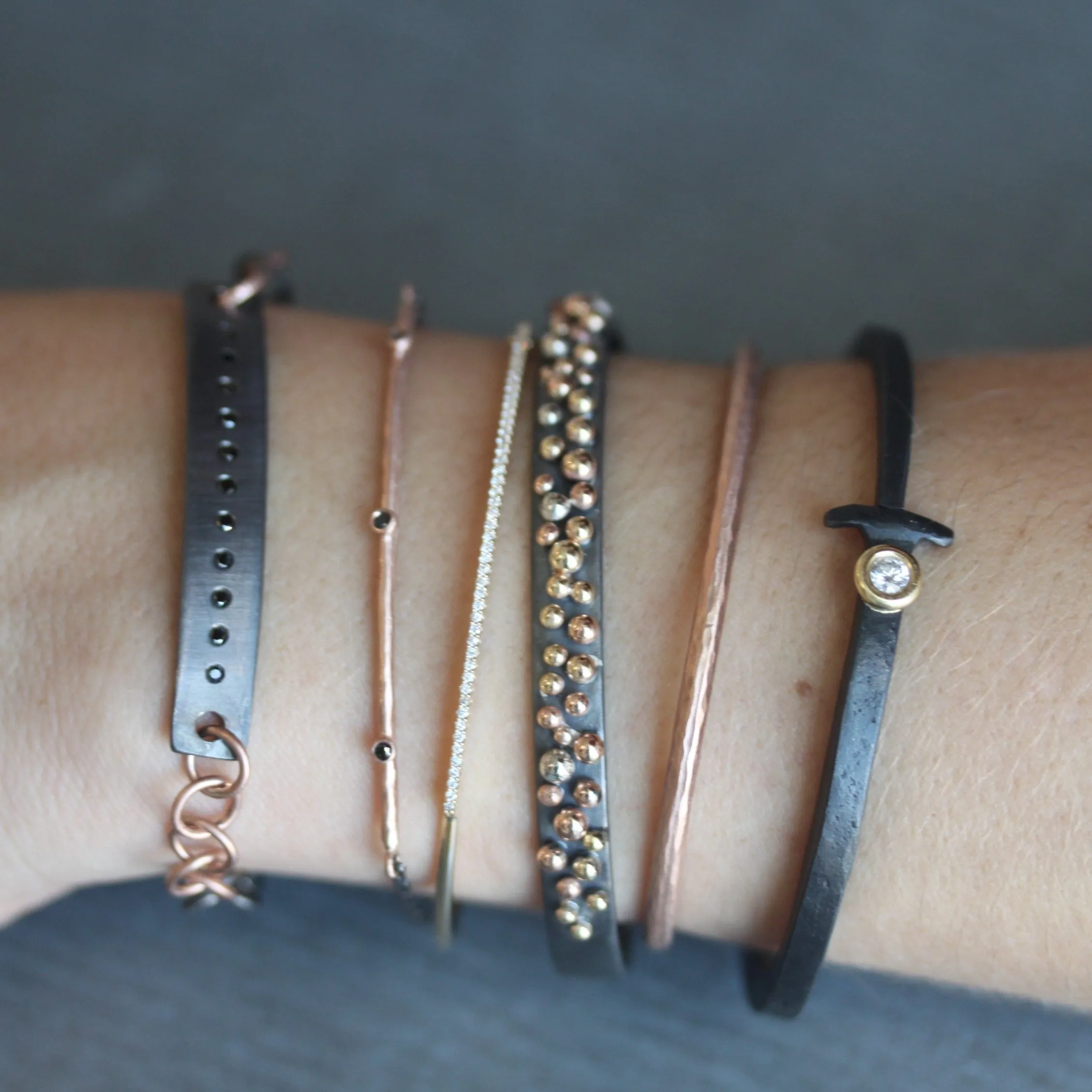 Iron Nail Bracelet With Solitaire Diamond