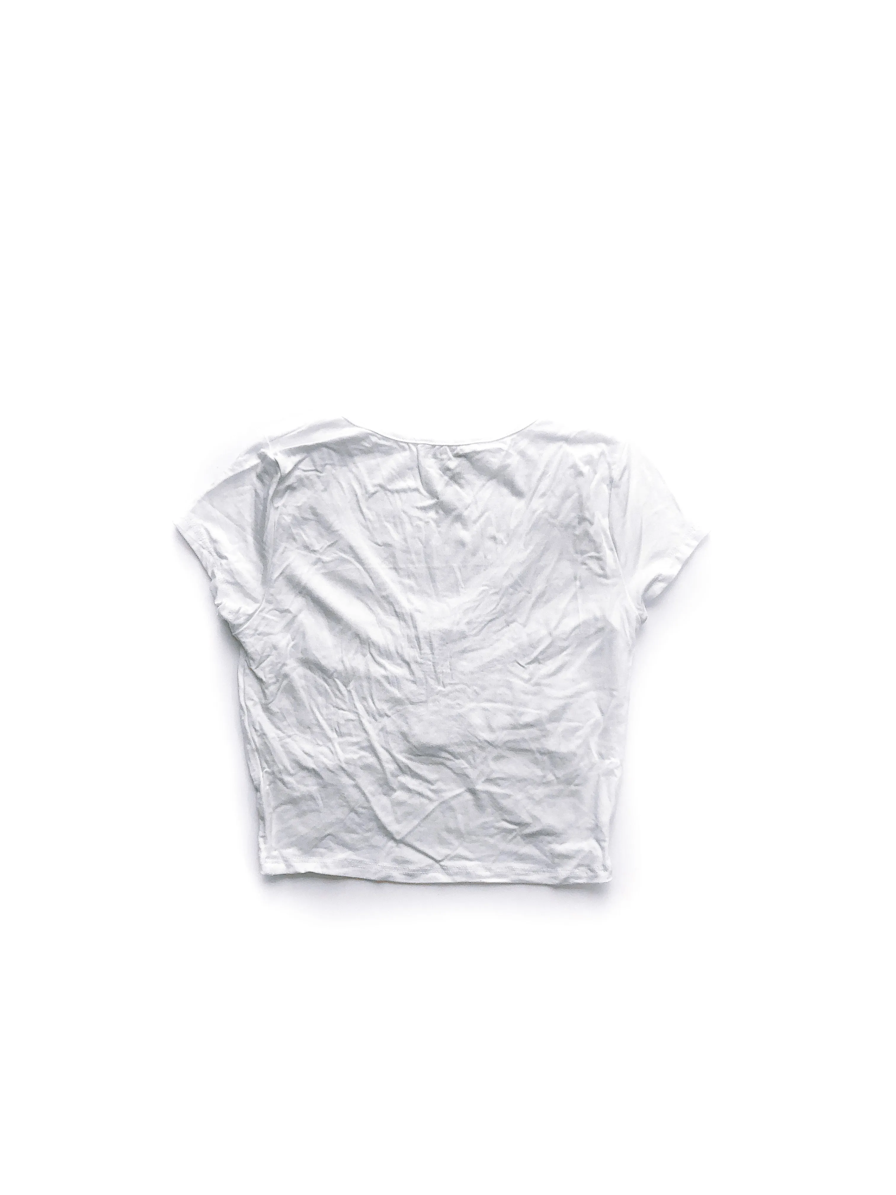 Isabella Gathered Crop Top - White