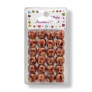 Jackie Patterned Wooden Hair Beads