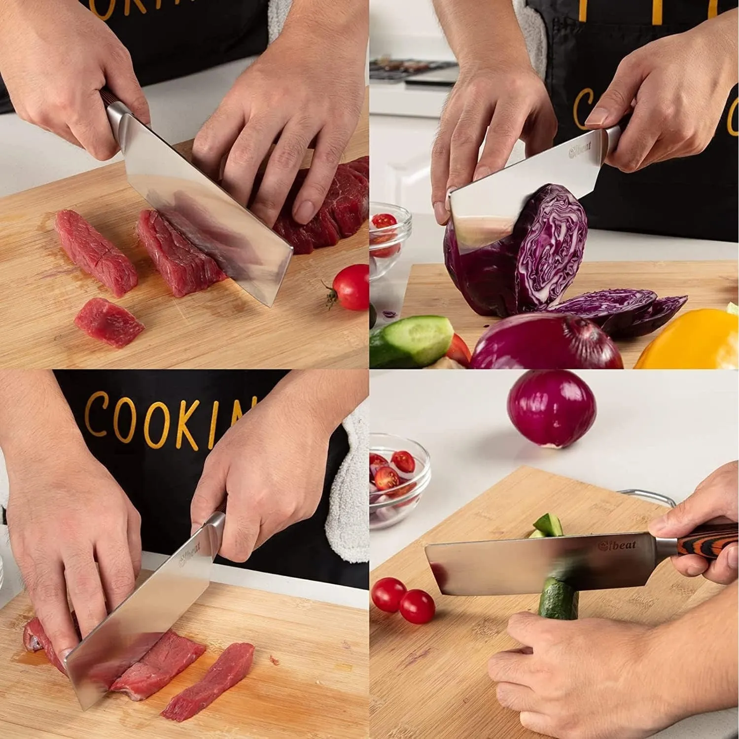 Japanese Chef Knife, 7 Inch Meat Vegetable Cleaver Knife