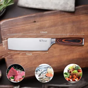 Japanese Chef Knife, 7 Inch Meat Vegetable Cleaver Knife