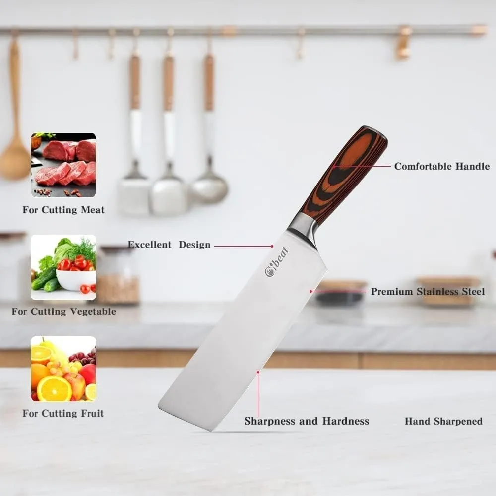 Japanese Chef Knife, 7 Inch Meat Vegetable Cleaver Knife