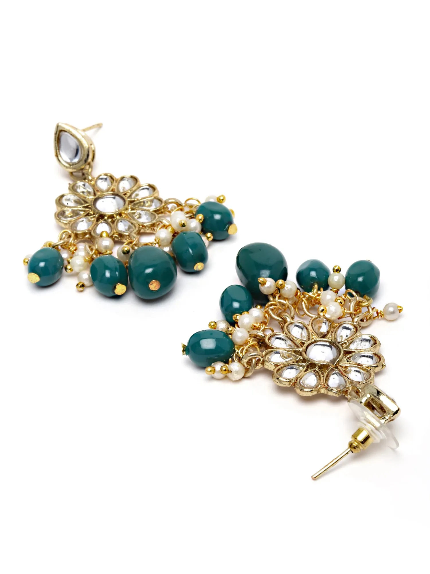 Karatcart Gold Plated Green Tumble Choker Necklace Set