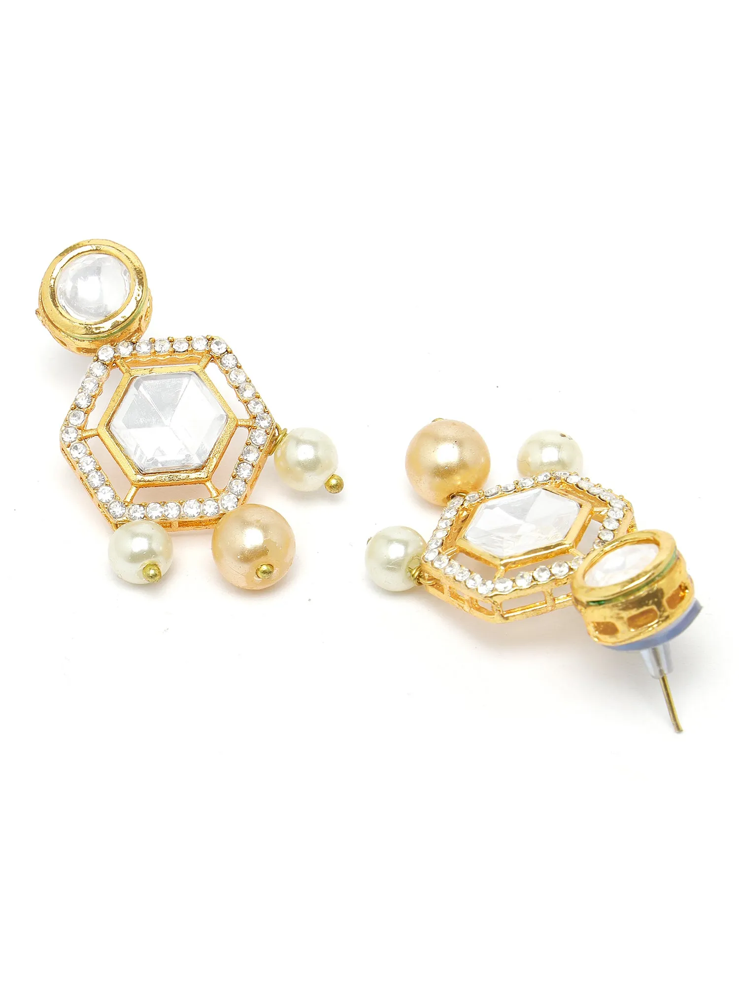 KARATCART Gold Plated Polki Choker Gold Jewellery Set for Women