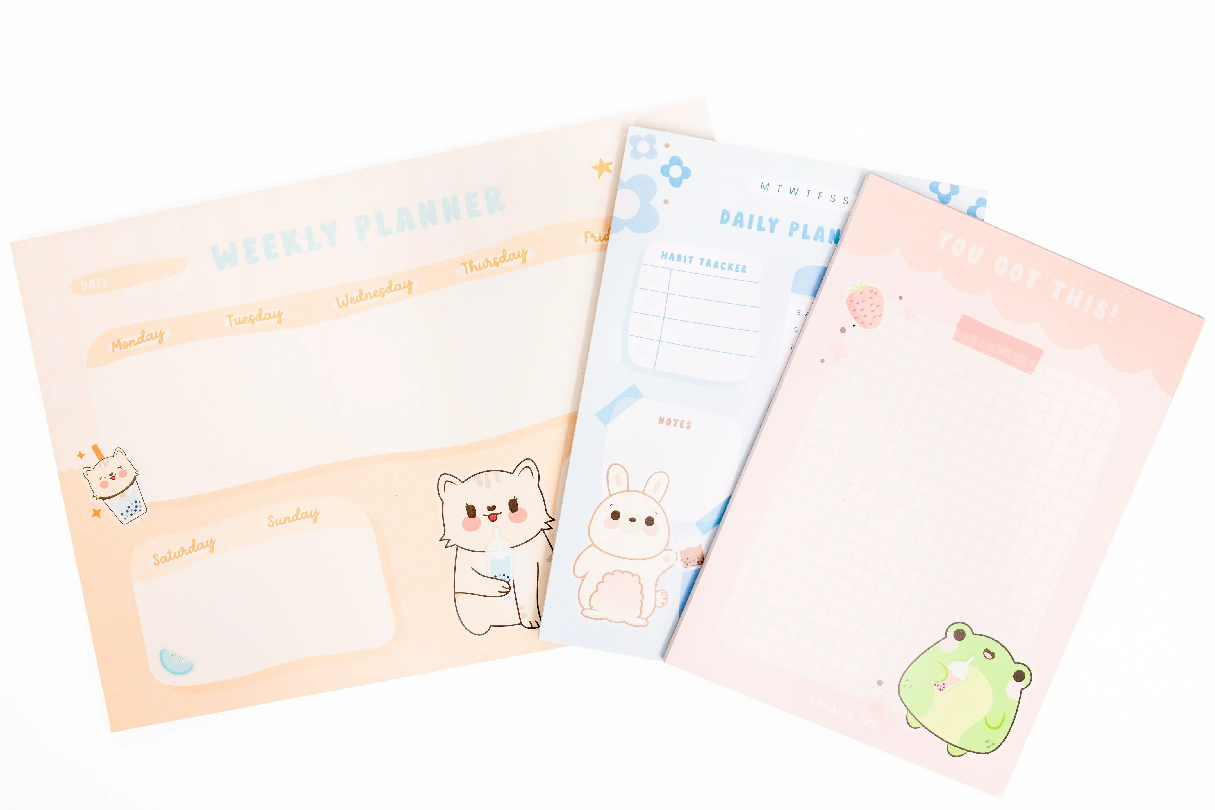 Kawaii Boba Animal Notepads