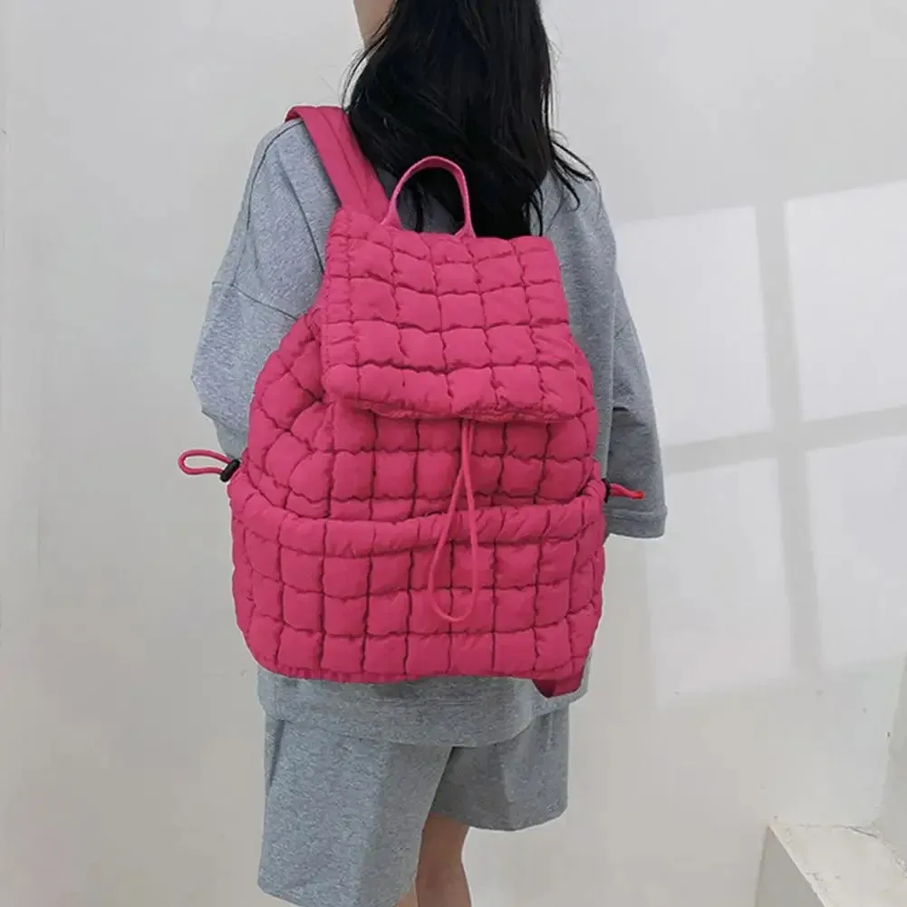 Kawaii Bubble Check 18L Backpack 🎒✨ - Stylish Flap Top & Drawstring Closure for School & Travel! 🌈💖