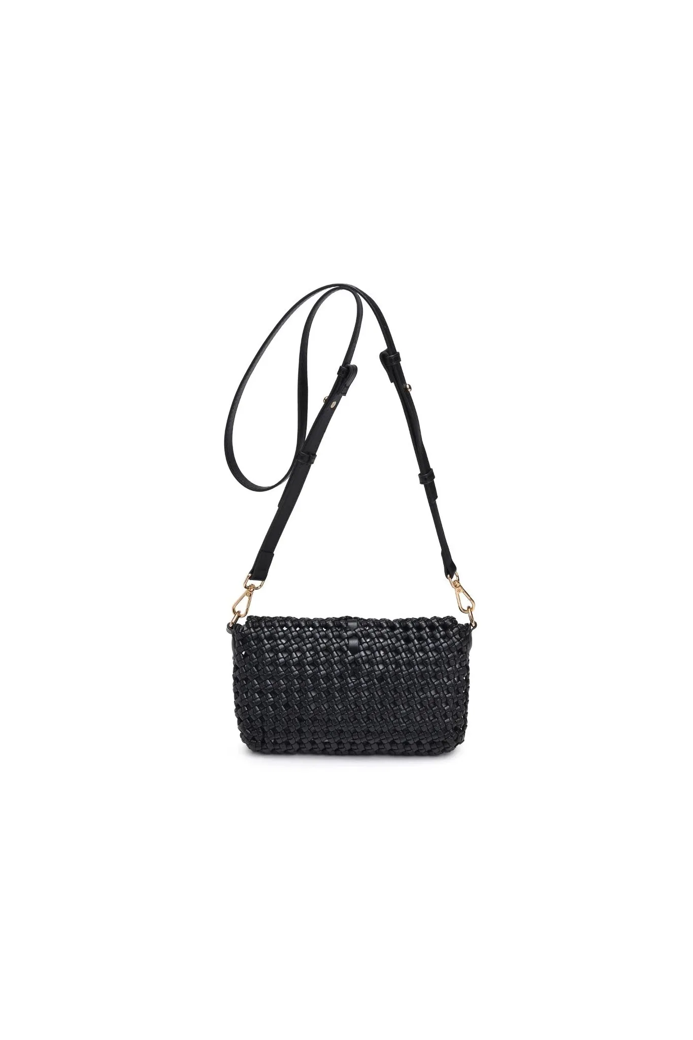 Knot Woven Crossbody in Black