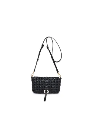 Knot Woven Crossbody in Black