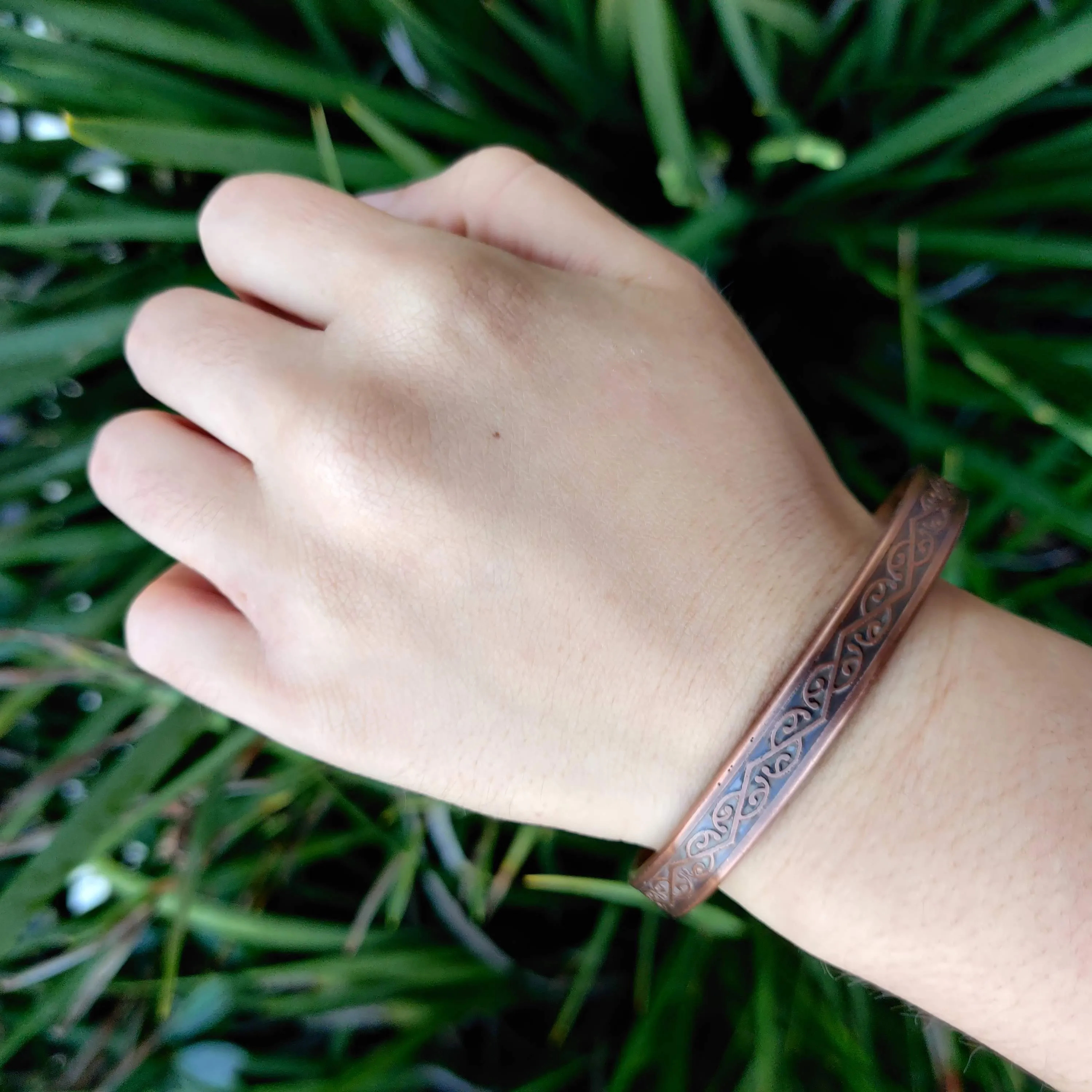 Kowhaiwhai Pattern Copper Magnetic Bracelet