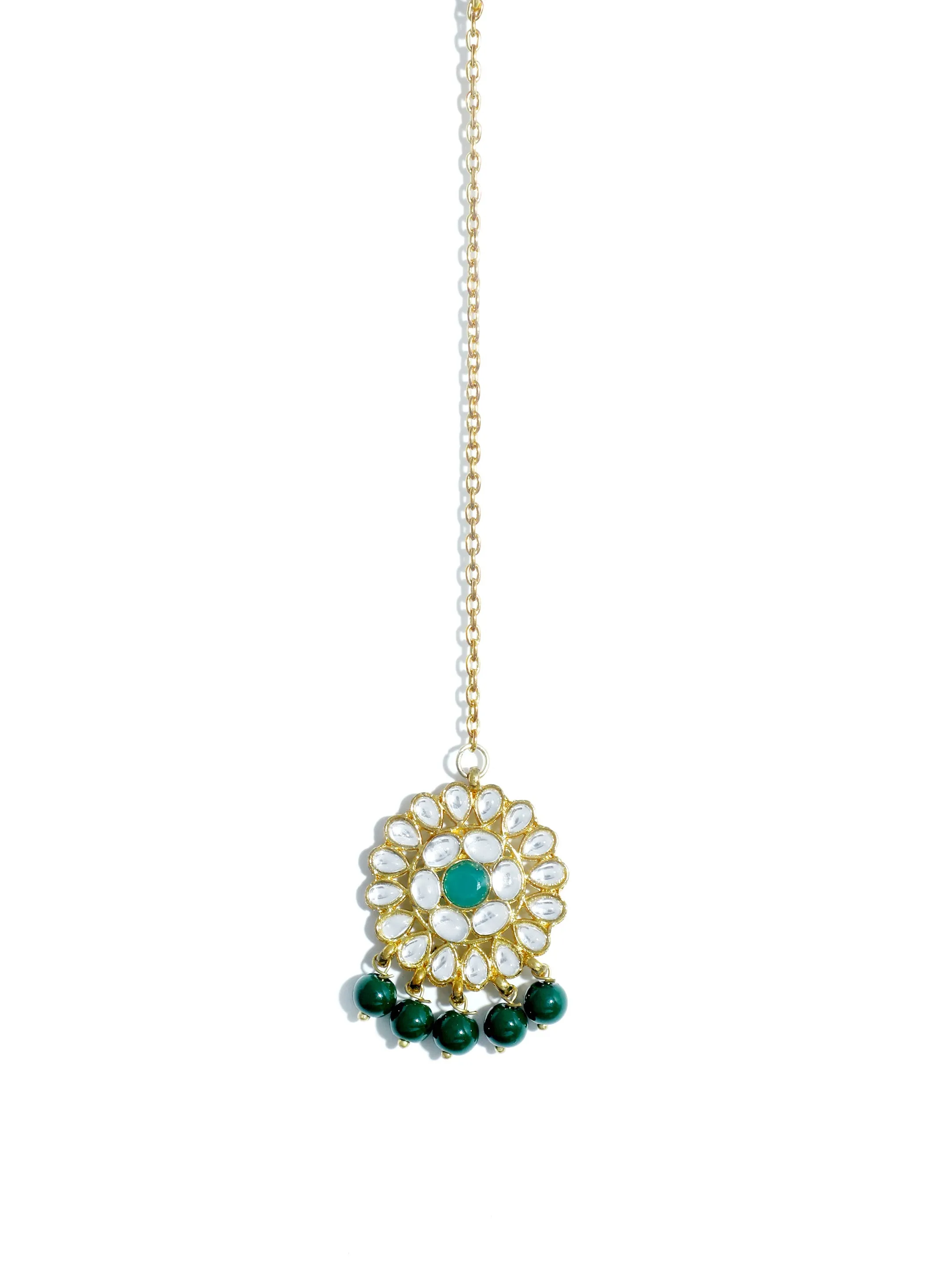Kundan Dark Green Choker Necklace Set