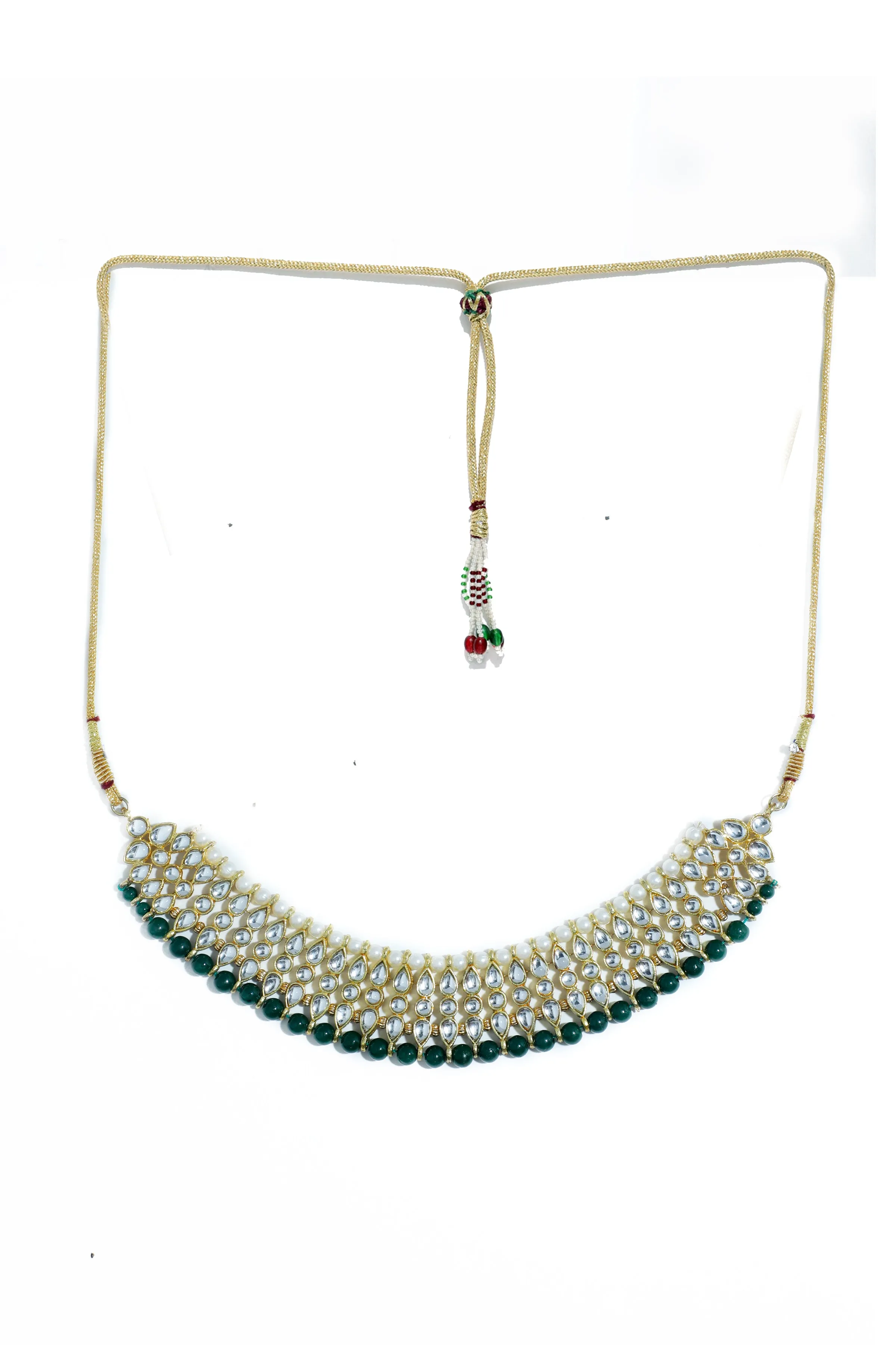 Kundan Dark Green Choker Necklace Set