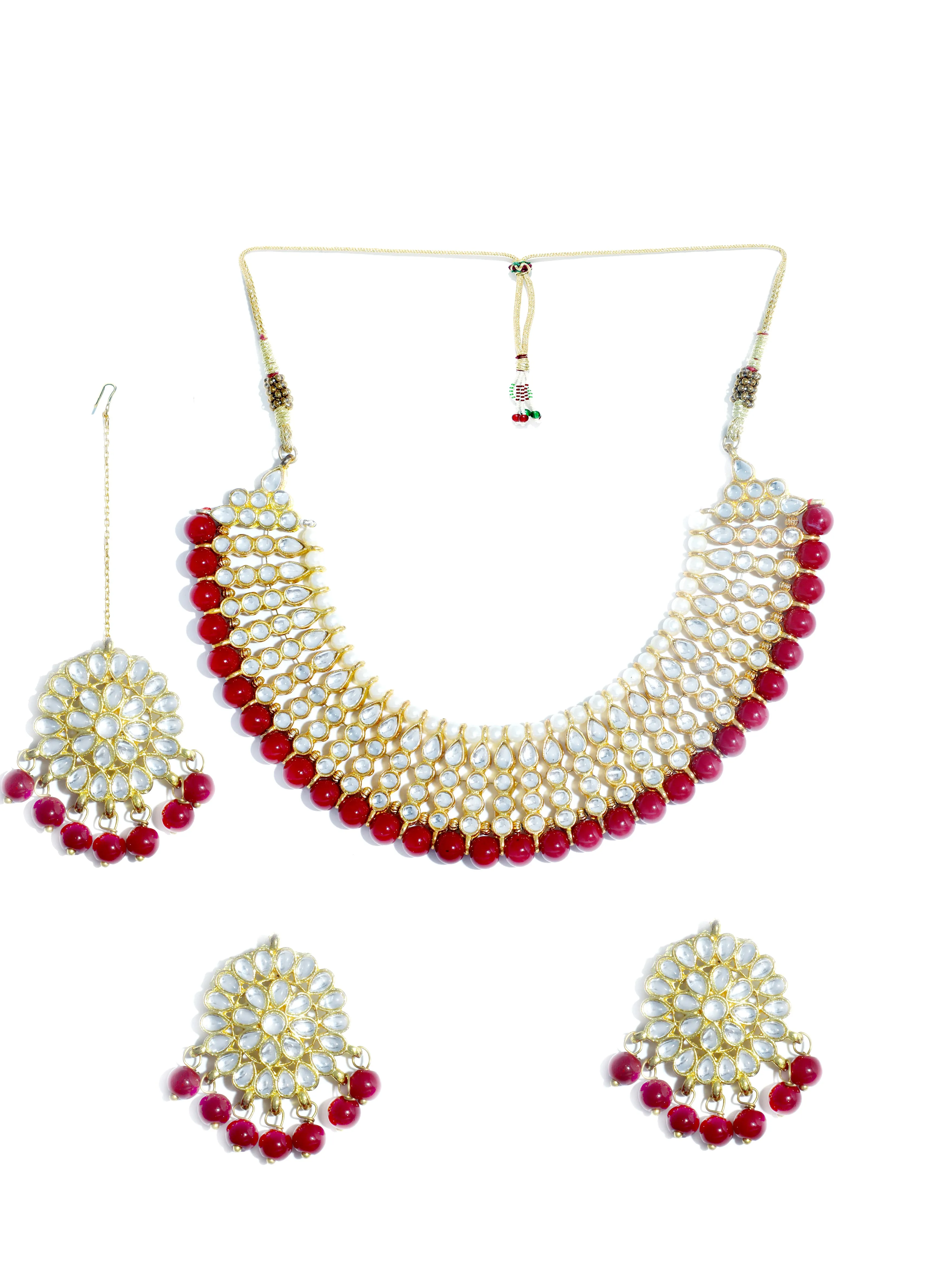 Kundan Red Choker Necklace Set