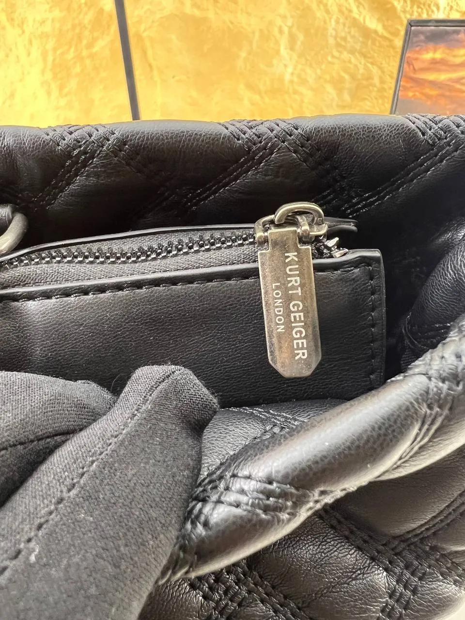 Kurt Geiger Black Quilted Tote Bag