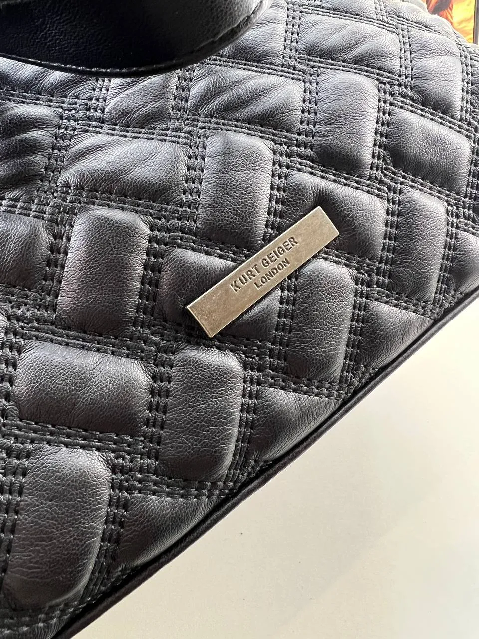 Kurt Geiger Black Quilted Tote Bag