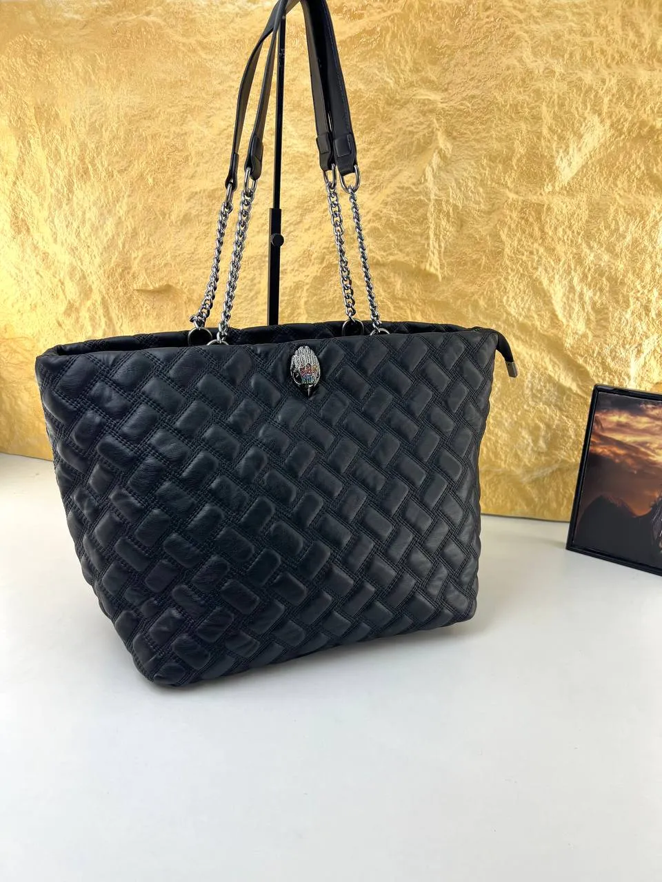 Kurt Geiger Black Quilted Tote Bag