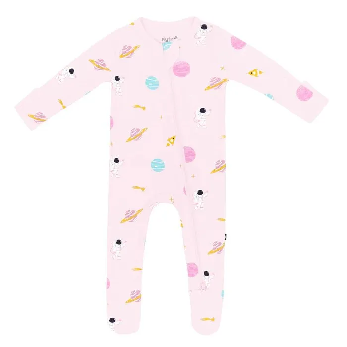 Kyte Baby Zippered Footie in Sakura Space