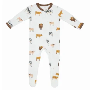 Kyte Baby Zippered Footie (Moo)