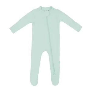 Kyte Ribbed Zippered Footie in Sage