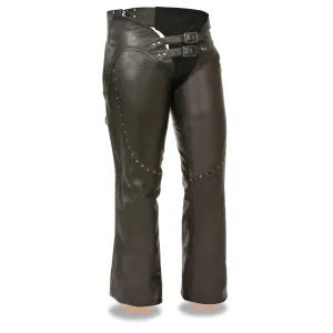 Ladies Low Rise Double Buckle Chap w/ Rivet Detailing