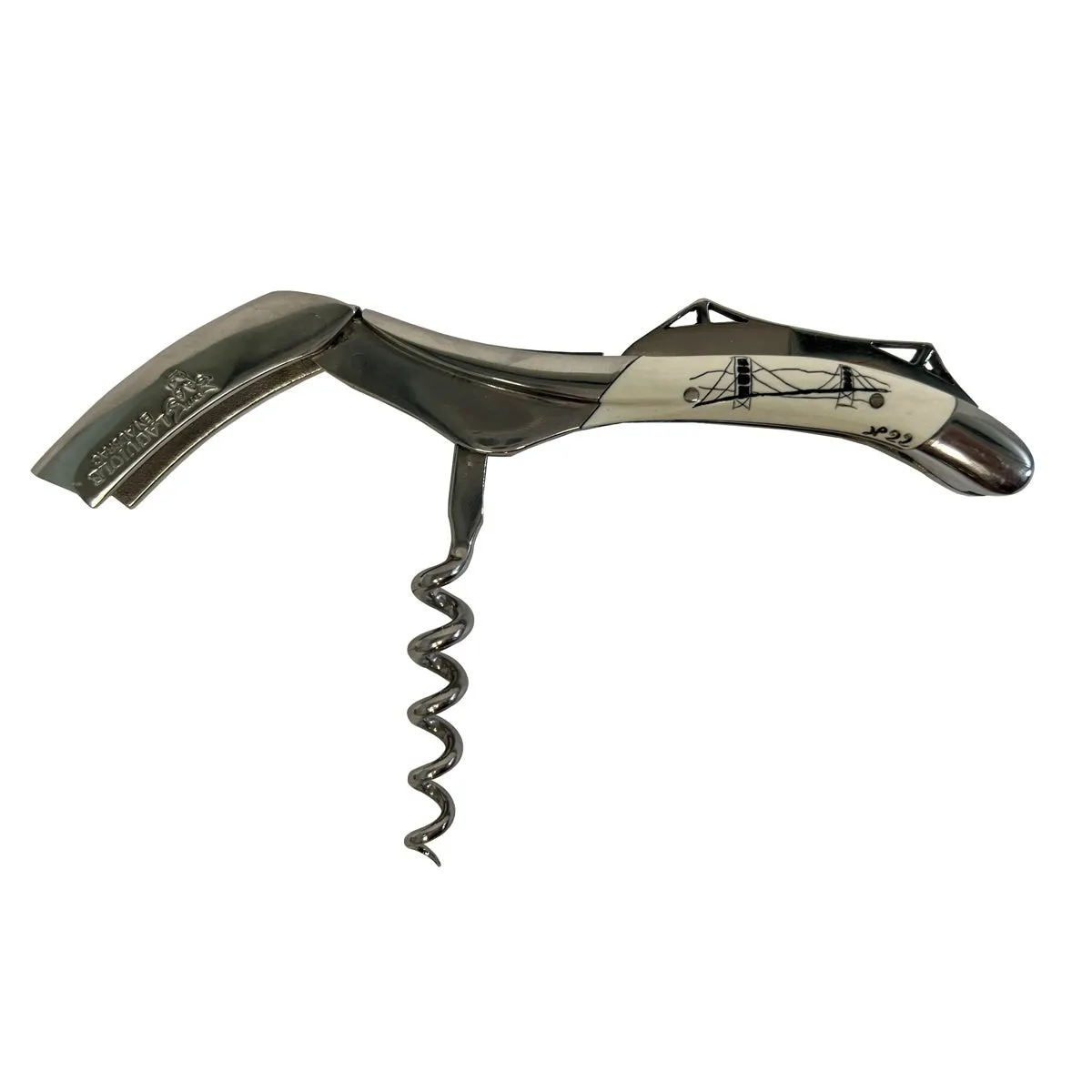 Laguiole en Aubrac Sommelier Waiter's Corkscrew With Mammoth Ivory Handle & Special Edition Carving