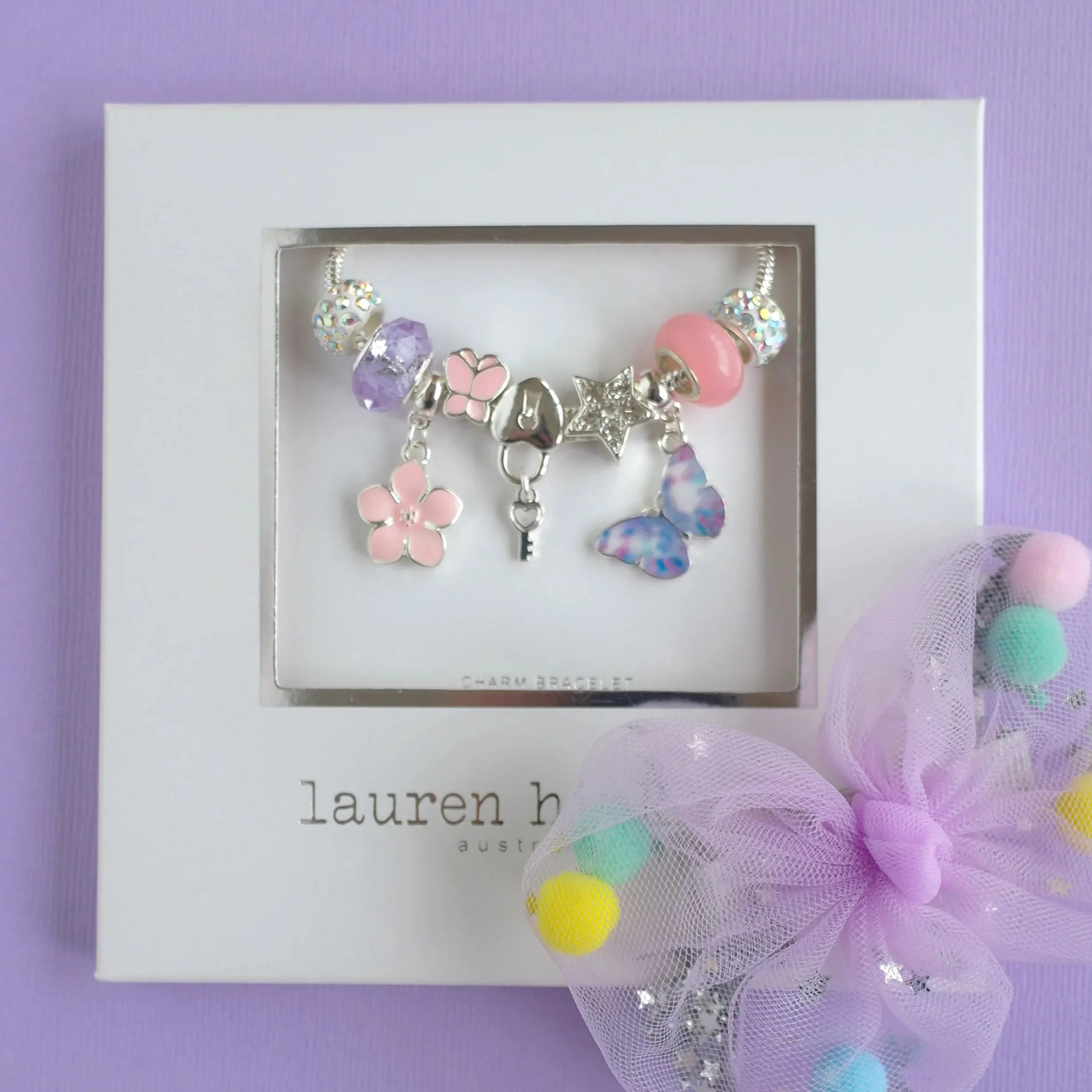 LAUREN HINKLEY BUTTERFLY MAGIC CHARM BRACELET