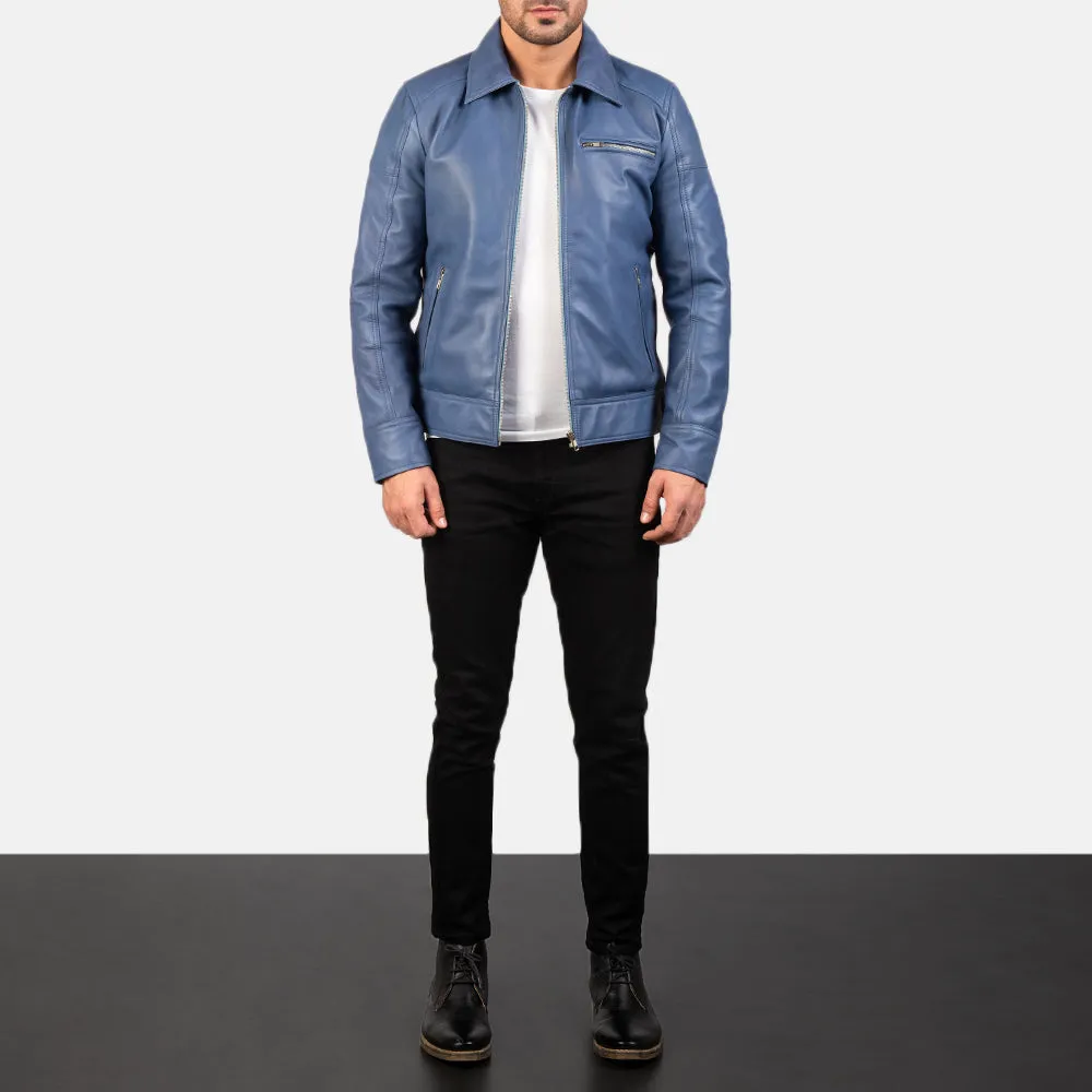 Lavendard Leather Biker Jacket