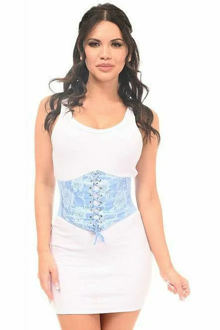 Lavish Lt Blue Lace Corset Belt Cincher