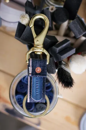 Leather Key Fob | U.S. CONE DENIM   INDIGO