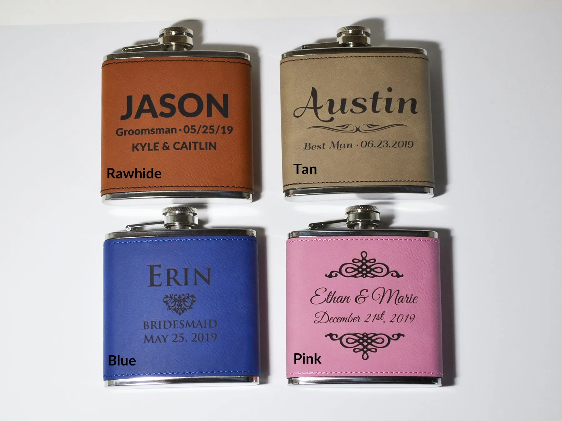 Leatherette Wrapped 6 oz Flask