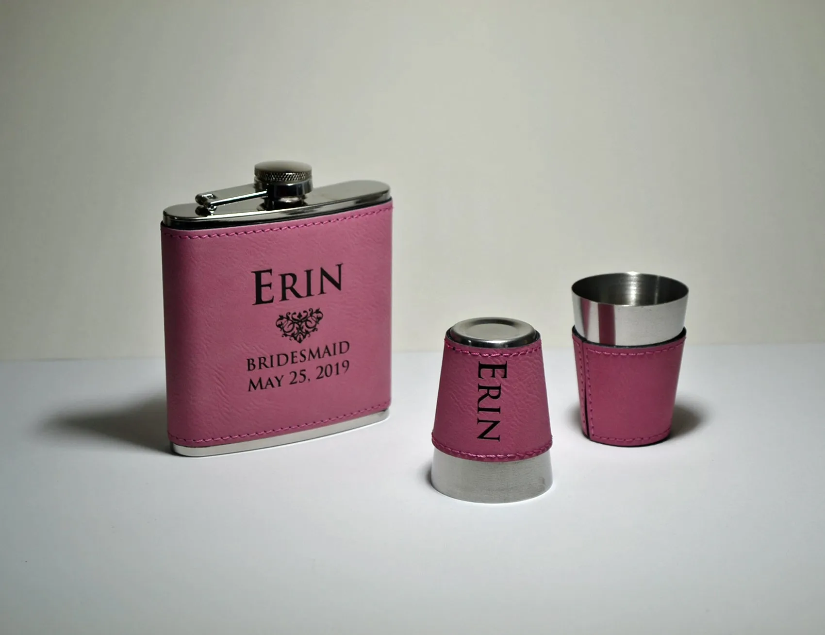 Leatherette Wrapped 6 oz Flask