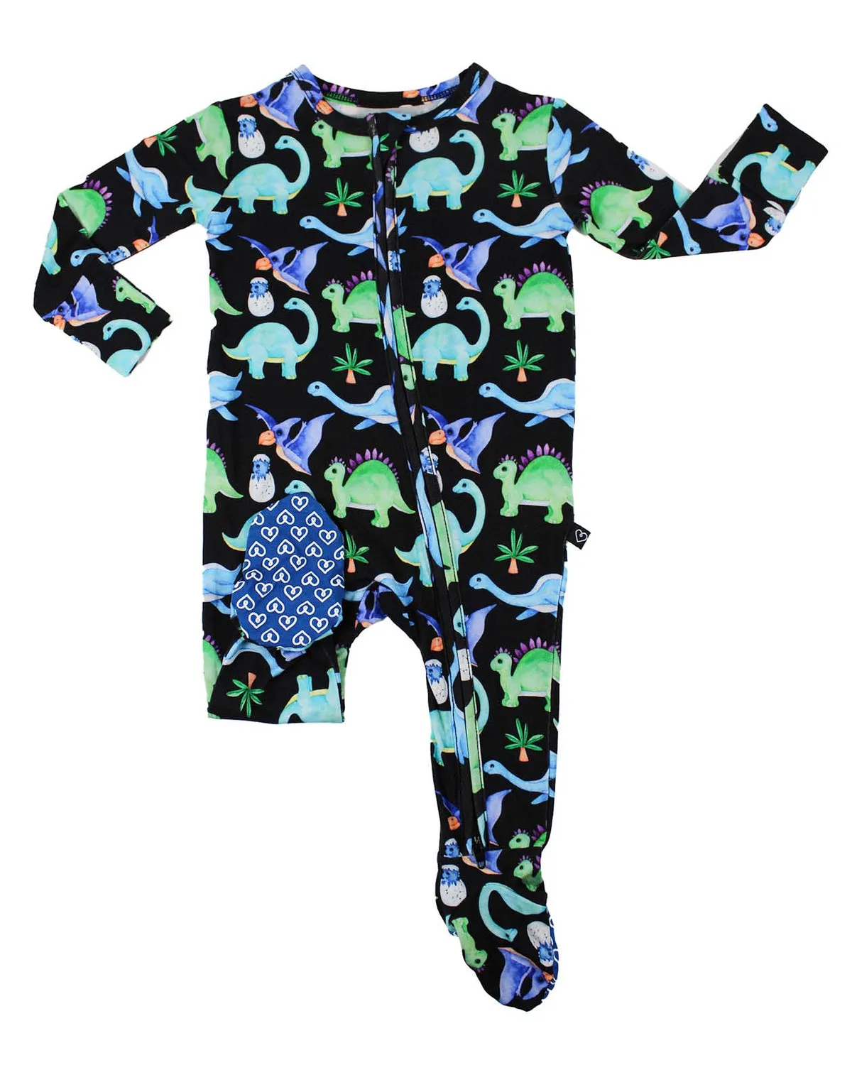 Lev Baby Danny Dinosaur Baby Zippered Footies