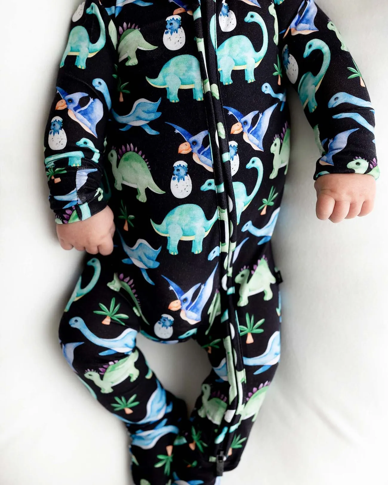 Lev Baby Danny Dinosaur Baby Zippered Footies