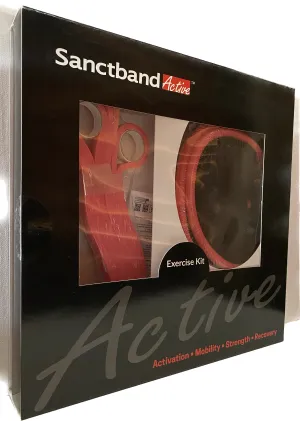 Level 1 Pink Sanctband Active Resiatance Band 3 in 1 Exercise Kit Tubing W/Handles, Loop Band, Super Loop