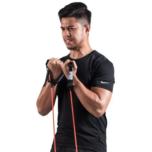 Level 1 Pink Sanctband Active Resiatance Band 3 in 1 Exercise Kit Tubing W/Handles, Loop Band, Super Loop